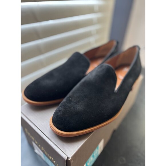 Franco Sarto Jenna Genuine Black Suede Slip-On Loafers Elegant & Comfortable - Picture 2 of 8